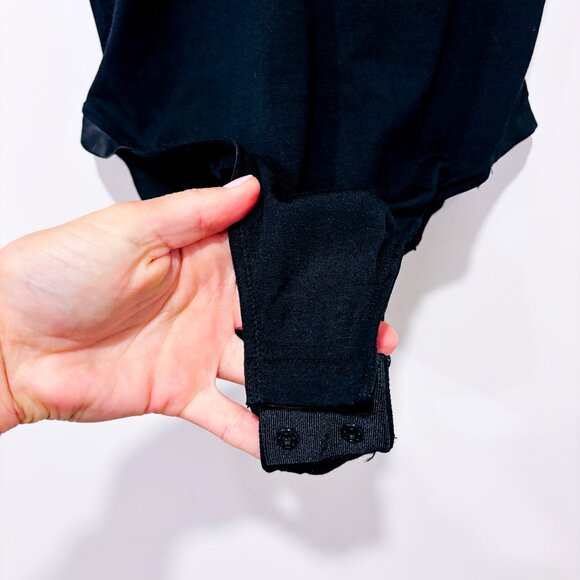 SIMONS Black Bodysuit | Minimalist Stretch Streetwear Essential | Small * - Picture 5 of 7